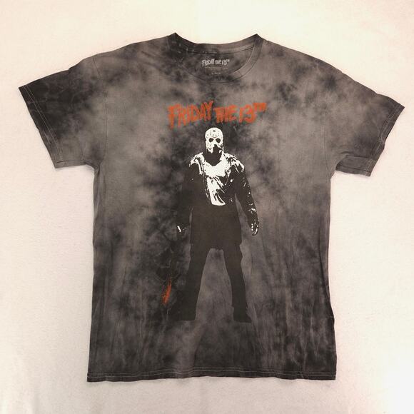 Friday the 13th Movie Crew Neck Short Sleeve Graphic T Shirt Mens Size L Tie Dye - Picture 2 of 9